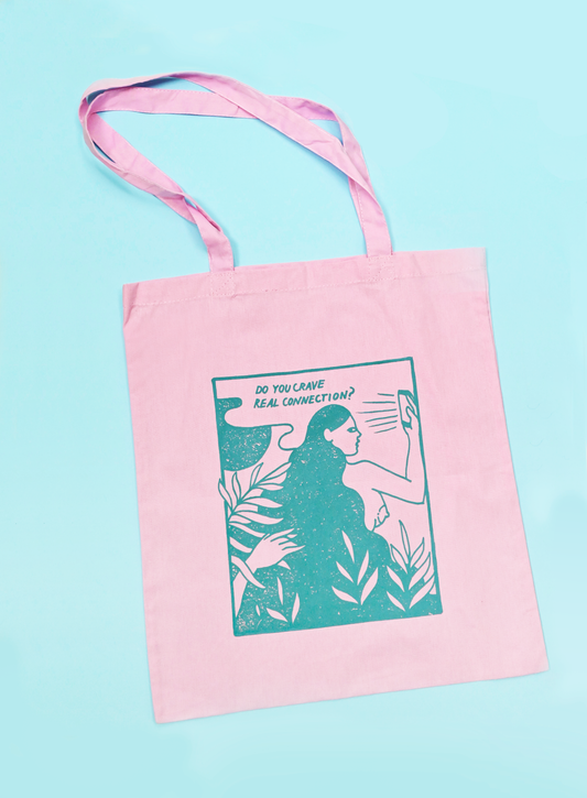 Real Connection Pink Tote Bag