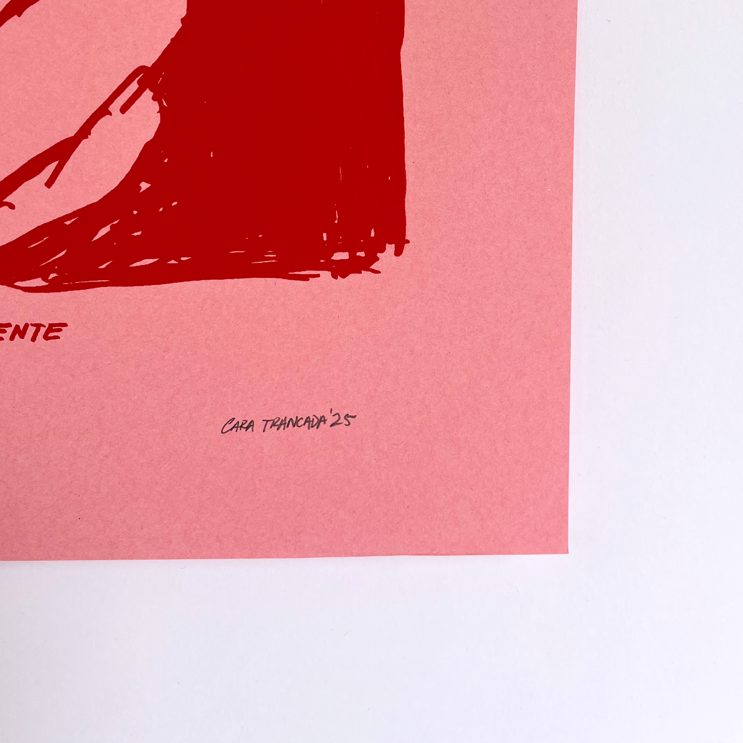 A vida corre à nossa frente Screenprint in Pink